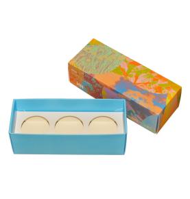Colorful Custom Logo Lid And Base 3 Pack Candle Gift Boxes With Paper Insert