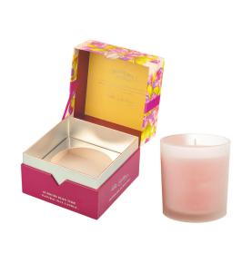 Elegant Red Rigid Paper Candle Luxury Boxes Glass Jars Packing Clamshell Gift Box With Paper Insert