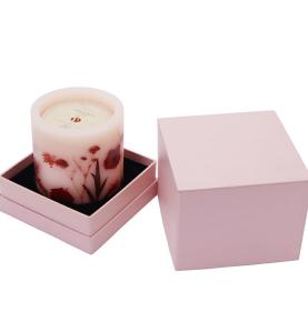 Luxury Recycled Custom Pink Gift Colorful Candle Packaging Rigid Boxes With Lid And Base
