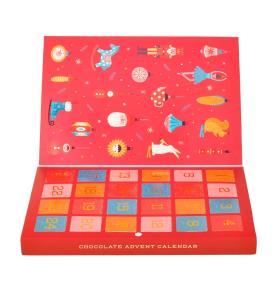 Custom Printed Chocolate Christmas Advent Calendars Book Shaped Magnetic Boxes