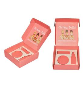 Pink Makeup Cosmetic Lip Gloss Packaging Box Customized Skincare Mailer Box With Logo