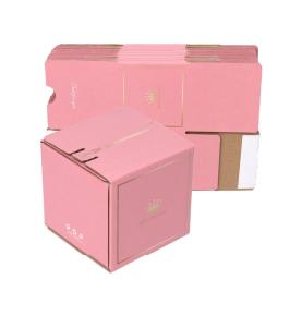 Wholesale Custom Pink Square Printed Paper Boxes Shipping Corruagted Packaging For Online Shop